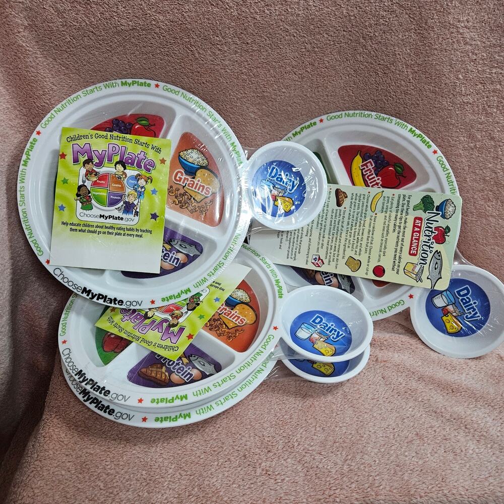 ChooseMyPlate.Gov Kids Nutrition 5 Divided Section Portion Plate Set